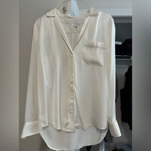 Equipment silky polyester blouse cream size XS